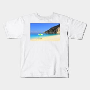 Sun, Sea and Shade - Myrtos Beach Kids T-Shirt